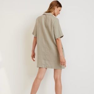 Everlane The Linen Workwear Dress; Seagrass; Large; like new condition